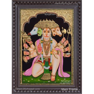 Panchamuga Hanuman Tanjore Painting