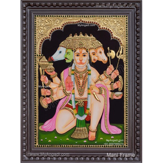 Panchamuga Hanuman Tanjore Painting