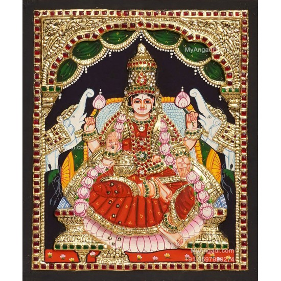 Gajalakshmi 3D Tanjore Painting