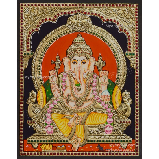 5 Set Ganesha Murugan Balaji Lakshmi Saraswathi Tanjore painting