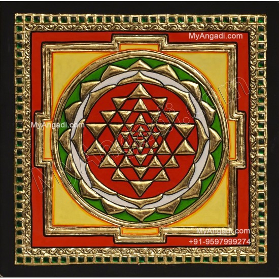 Sri Chakram Tanjore Painting