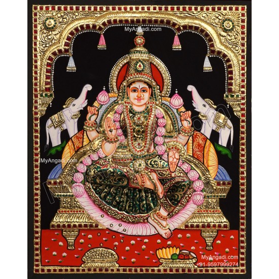 Gajalakshmi 2d Tanjore Painting