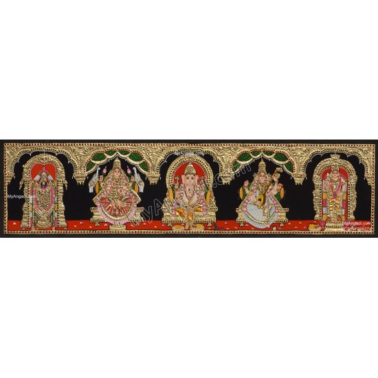 5 Panel  Tanjore Painting