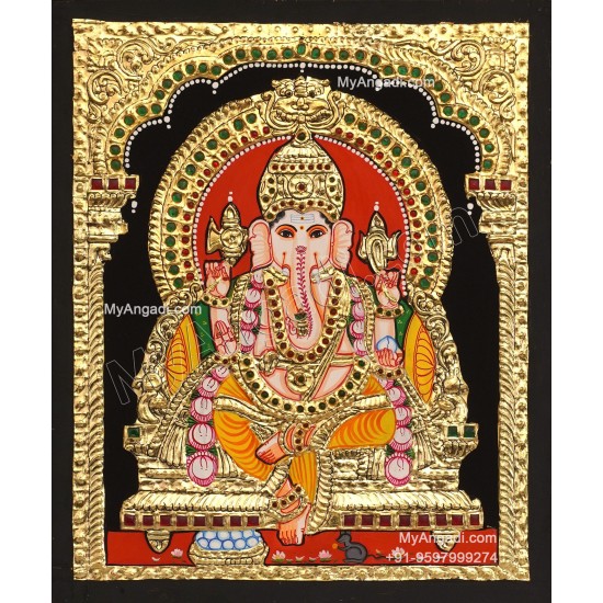 5 Set Ganesha Murugan Balaji Lakshmi Saraswathi Tanjore painting