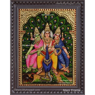 Murugar Valli Deivanai Tanjore Painting Murugar Valli Deivanai Tanjore Painting