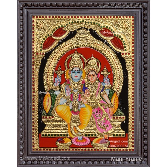 Vishnu Lakshmi Tanjore Painting