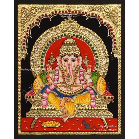 5 Set Ganesha Murugan Balaji Lakshmi Saraswathi Tanjore painting