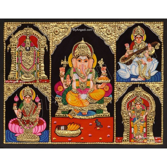 5 Panel  Tanjore Painting