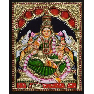 Gajalakshmi 3D Tanjore Painting