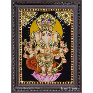 Kan Drishti Ganesha Tanjore Painting