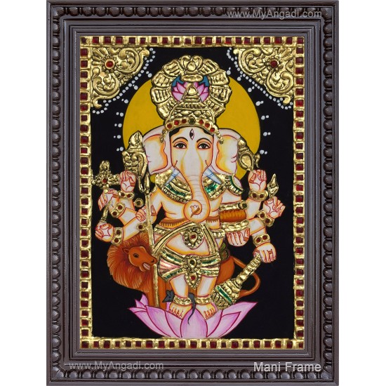 Kan Drishti Ganesha Tanjore Painting