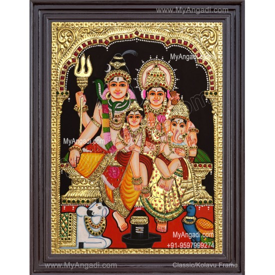 Shivan Family Tanjore Painting