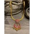 Kanakdharaa - Pure Silver Ruby Kemp Stone Necklace Dropping Pendants Gold Polish