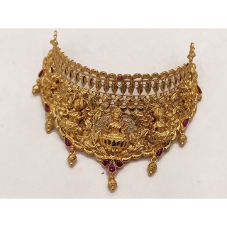 Kanakdharaa - Pure Silver Choker Necklace with Gold Polish