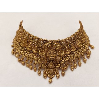 Kanakdharaa - Pure Silver Choker Necklace with Gold Polish