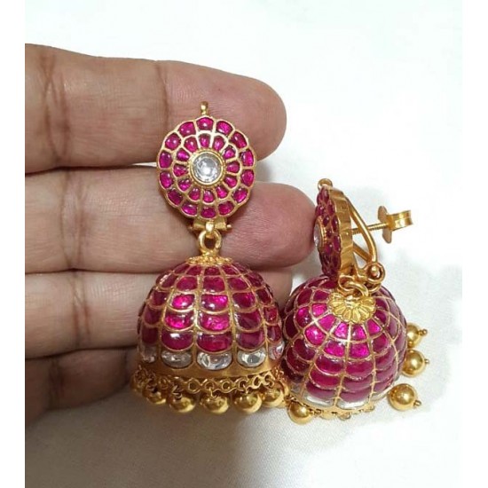 Kanakdharaa - Pure Silver Gold Polished Earrings Jhumukka Kanakdharaa - Pure Silver Gold Polished Earrings Jhumukka