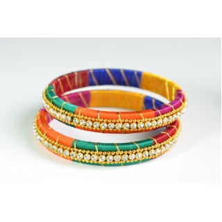 Multi Colour Silk Thread Bangle