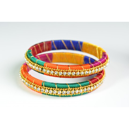 Multi Color Meenakari Kundan Pearls Pacheli Kada Bangles By Gehna Shop |  Bangles, Multi color, Color