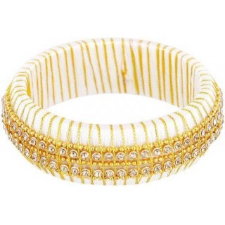 White Gold Silk Thread Bangle