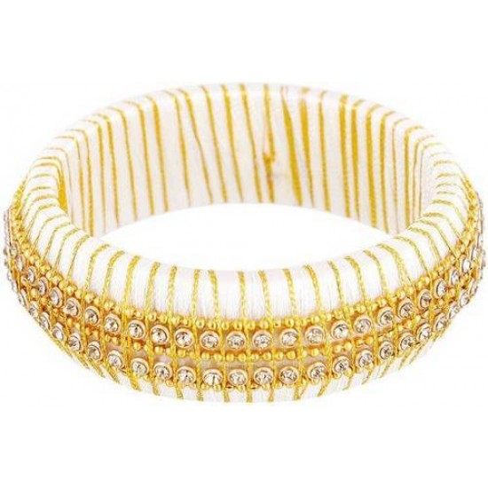 White Gold Silk Thread Bangle