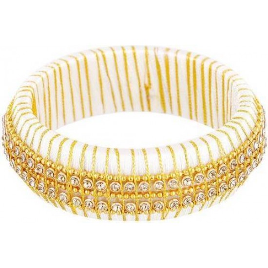 White Gold Silk Thread Bangle