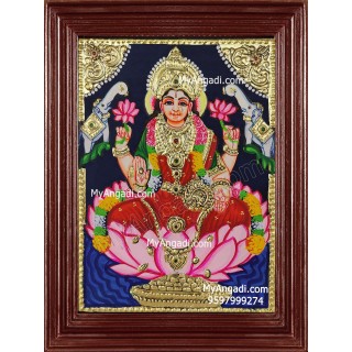 Small Size Gaja Lakshmi Tanjore Painting