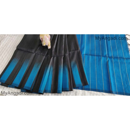 Black Blue Dupion Silk Black Blue Dupion Silk