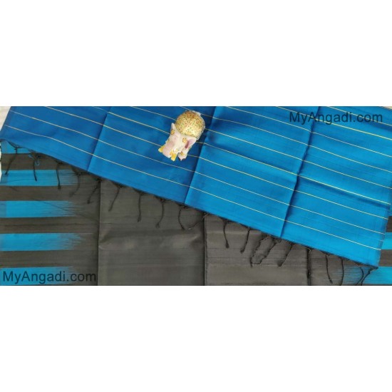 Black Blue Dupion Silk Black Blue Dupion Silk