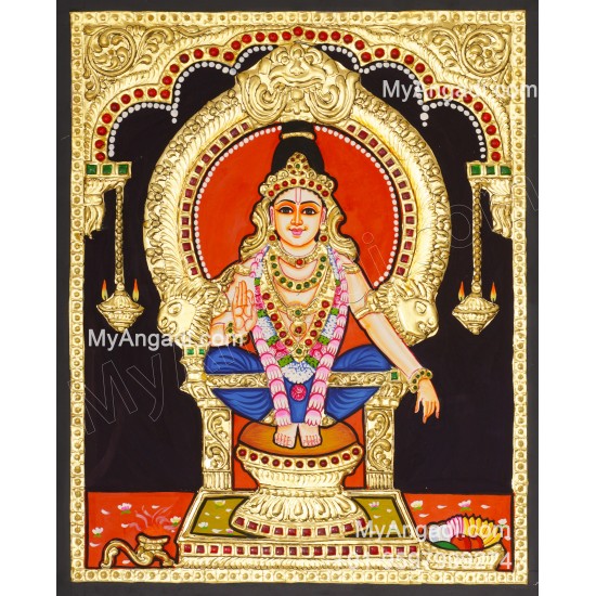 Aiyyappan Tanjore Painting, Iyyappan Tanjore Painting