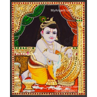 Butter Krishna Tanjore Painting