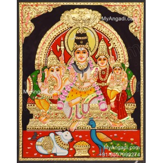 Shivan Family Tanjore Painting