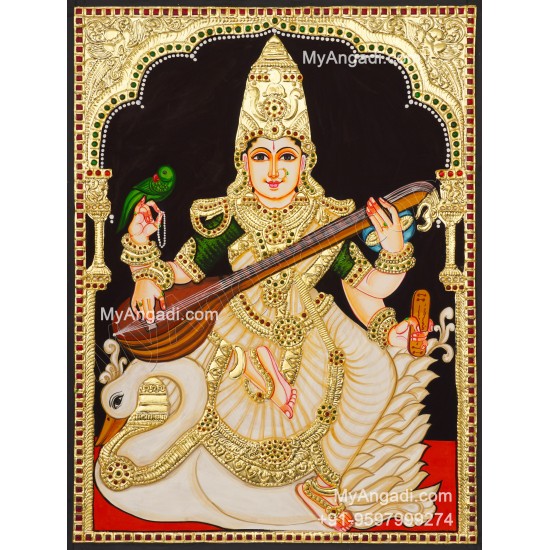 Saraswathi Tanjore Painting