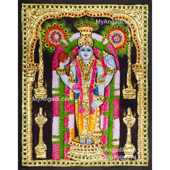 Guruvayurappan Tanjore Painting, Guruvayurappan Tanjore Painting