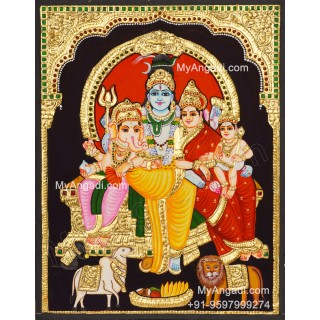 Siva Family Tanjore Painting