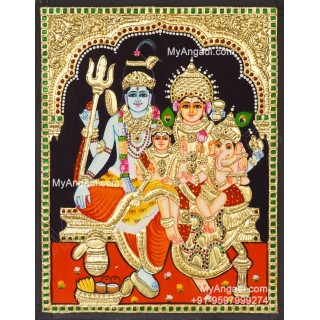 Shivan Family Tanjore Painting