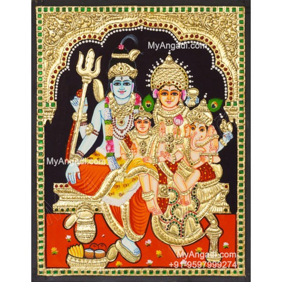 Shivan Family Tanjore Painting