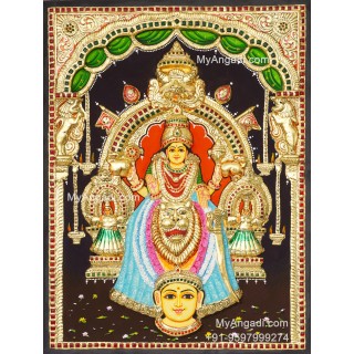 Kollur Mookambikai 3D Tanjore Painting