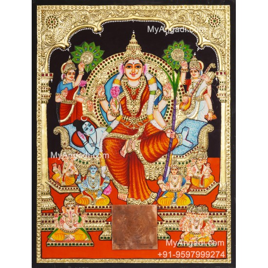 Sri Raja Rajeswari Tanjore Painting