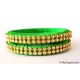 Lime Green Silk Thread Bangles-2 Set