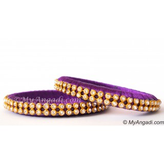 Violet Colour Silk Thread Bangles-2 Set