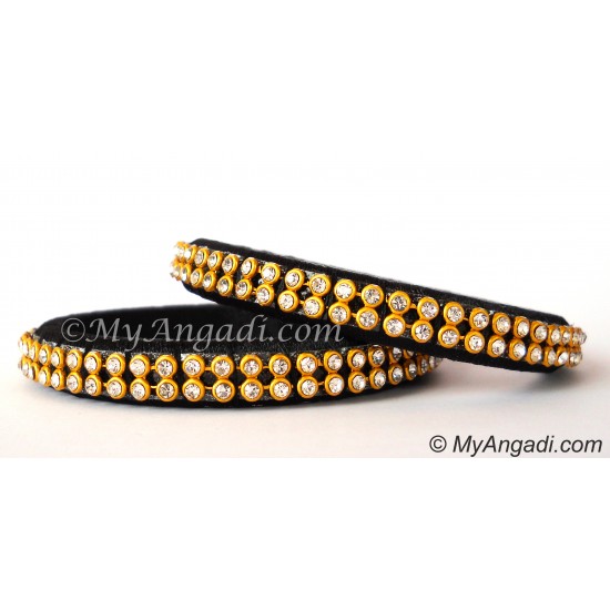 Black Colour Silk Thread Bangles-2 Set Black Colour Silk Thread Bangles-2 Set
