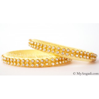 Ivory Colour Silk Thread Bangles-2 Set