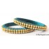 Teal Green Colour Silk Thread Bangles-2 Set