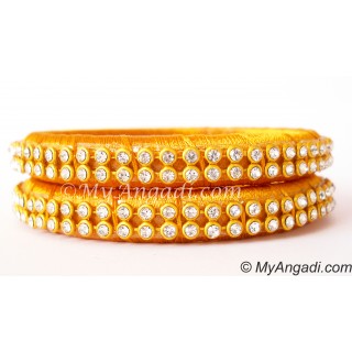 Golden Colour Silk Thread Bangles-2 Set