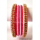 Rose Colour Silk Thread Bangles-4 Set