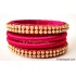 Magenta Colour Silk Thread Bangles-4 Set