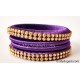 Violet Colour Silk Thread Bangles-4 Set