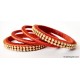 Brick Red Colour Silk Thread Bangles-4 Set