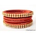 Brick Red Colour Silk Thread Bangles-4 Set