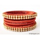Brick Red Colour Silk Thread Bangles-4 Set Brick Red Colour Silk Thread Bangles-4 Set
